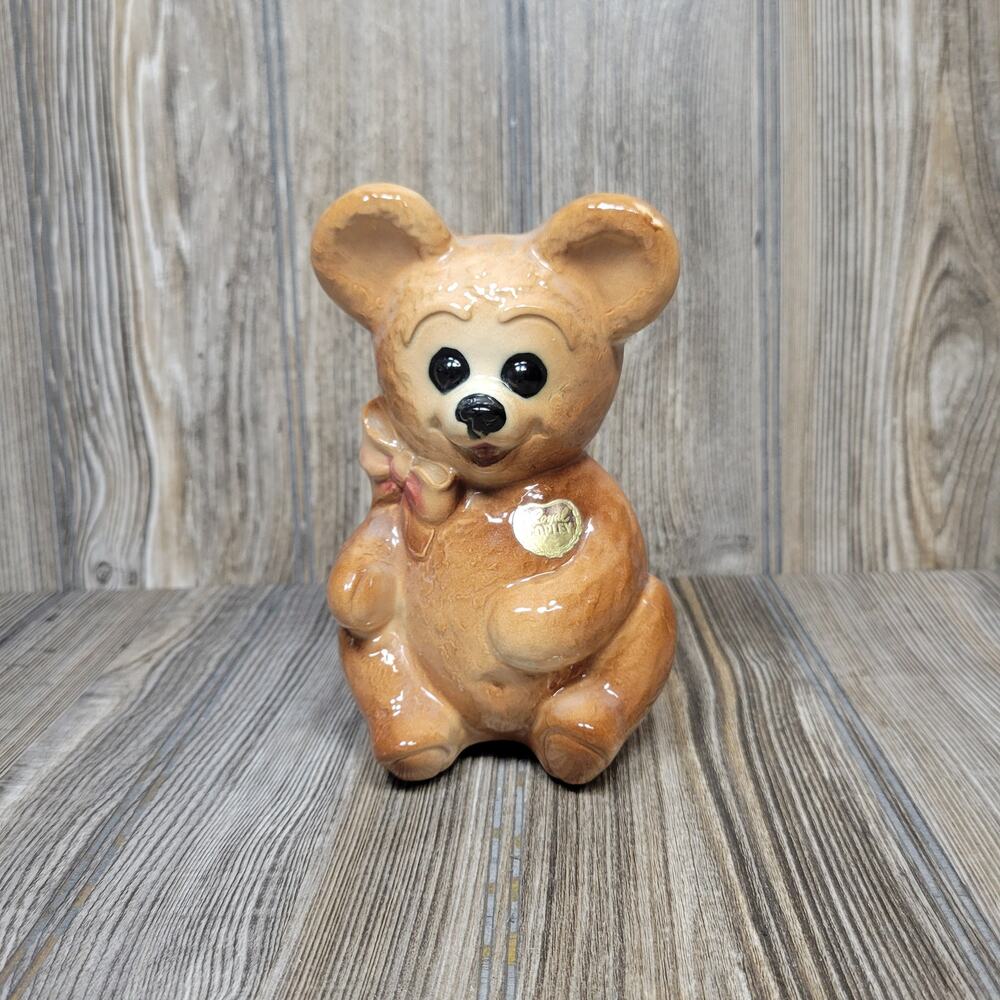 Vintage Royal Copley Ceramic Teddy Bear Planter MCM Mid Century Nursery Vase